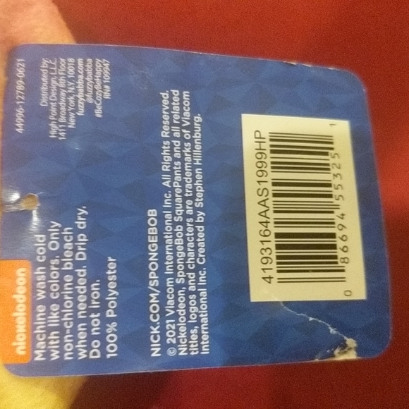 SpongeBob SquarePants Slipper Socks. M/L - Picture 5 of 8